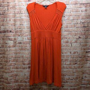 Banana Republic Vibrant Orange Sleeveless Dress Stretch Size Med